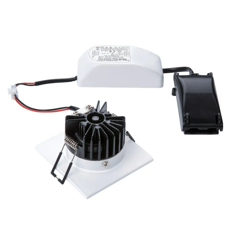 SLV LED indbygningslampe Patta-I, hvid, aluminium, længde 8 cm