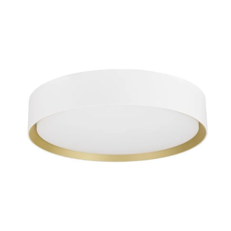 SLV LED-loftlampe Decona, Ø 30 cm, hvid/guldfarvet, metal