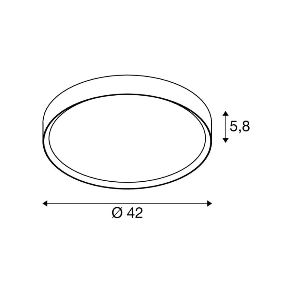 SLV LED-loftlampe Decona, Ø 42 cm, hvid/guldfarvet, metal