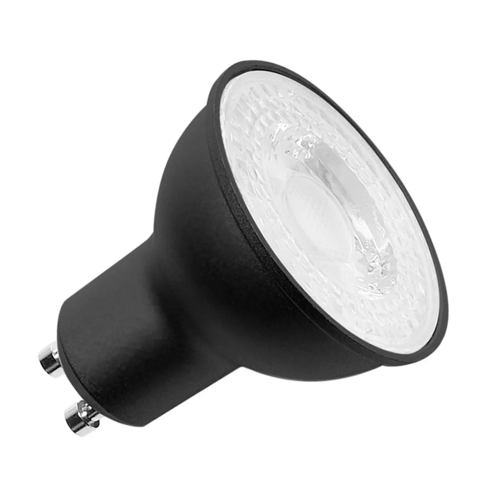SLV LED-reflektorpære GU10, 6 W, 3.000K, dæmpbar, sort