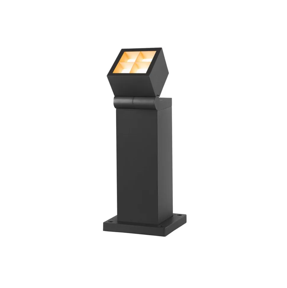 SLV LED-sokkellampe S-Cube 35, antracit, aluminium, højde 35 cm