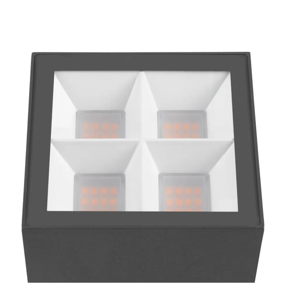 SLV LED-sokkellampe S-Cube 35, antracit, aluminium, højde 35 cm