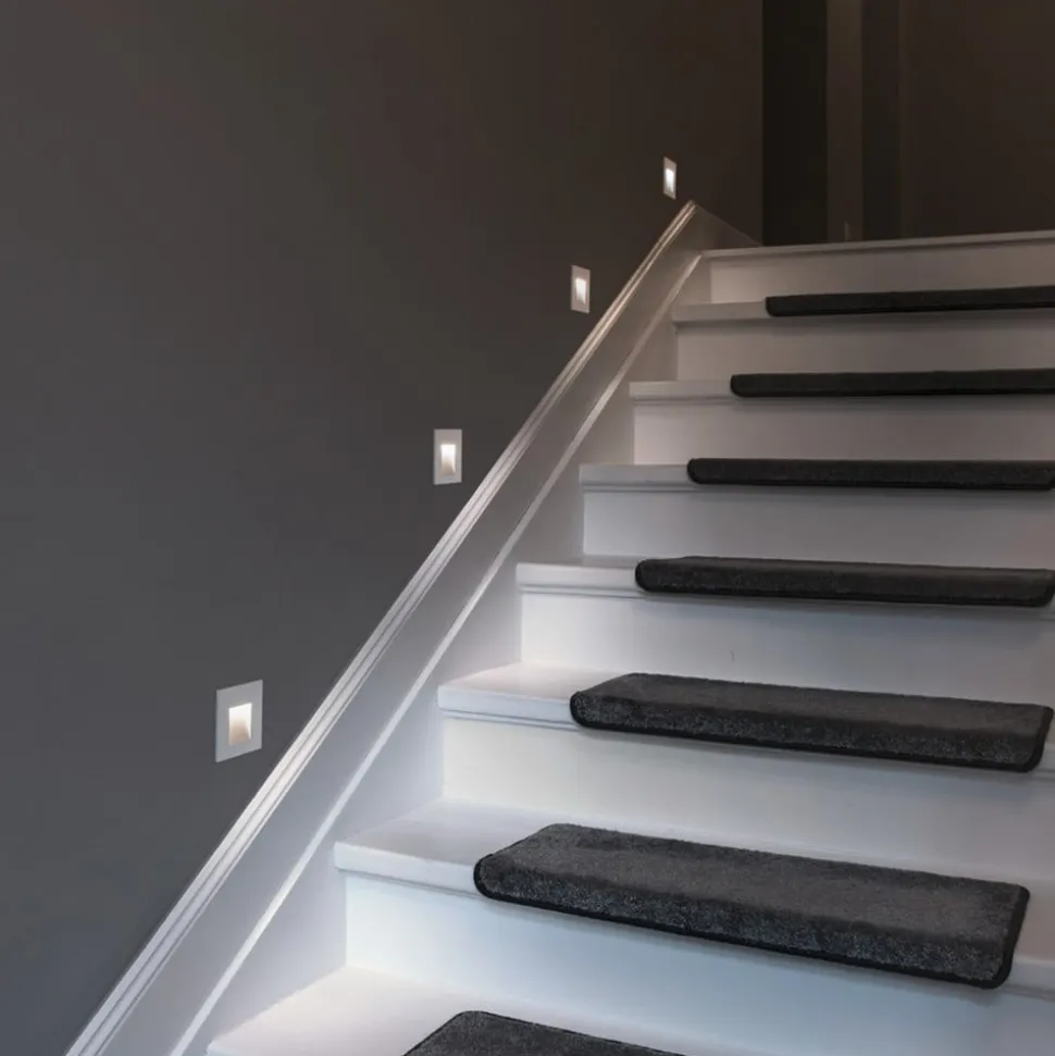 SLV LED-vægindbygningslampe Mobala, hvid, aluminium, 3.000 K