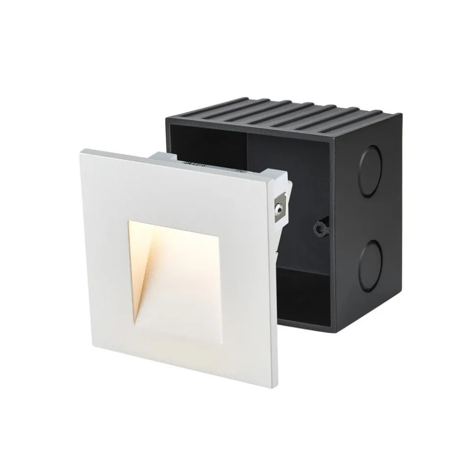 SLV LED-vægindbygningslampe Mobala, hvid, aluminium, 3.000 K