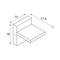 SLV LED-væglampe Abridor, antracit, bredde 14 cm, sensor