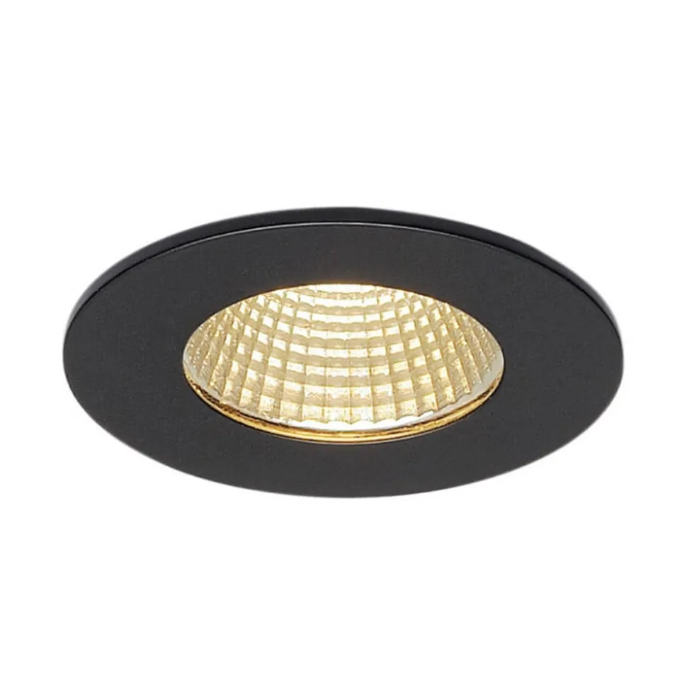 SLV Patta-I LED-indbygningslampe, rund, mat sort