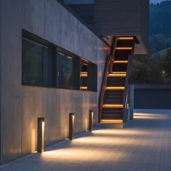 SLV Quad Pole LED-vejlampe, antracit, aluminium, højde 90 cm