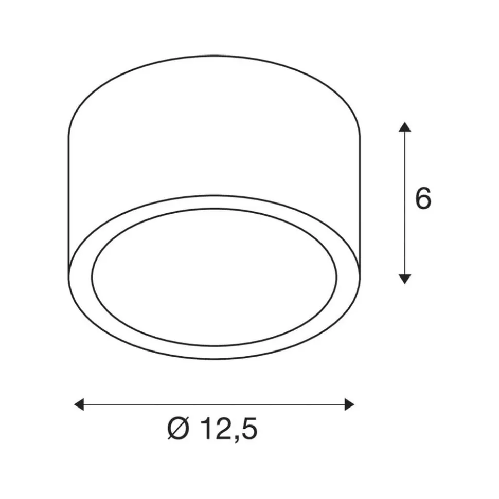 SLV Rox loftlampe, børstet aluminium, aluminium, Ø 12,5 cm