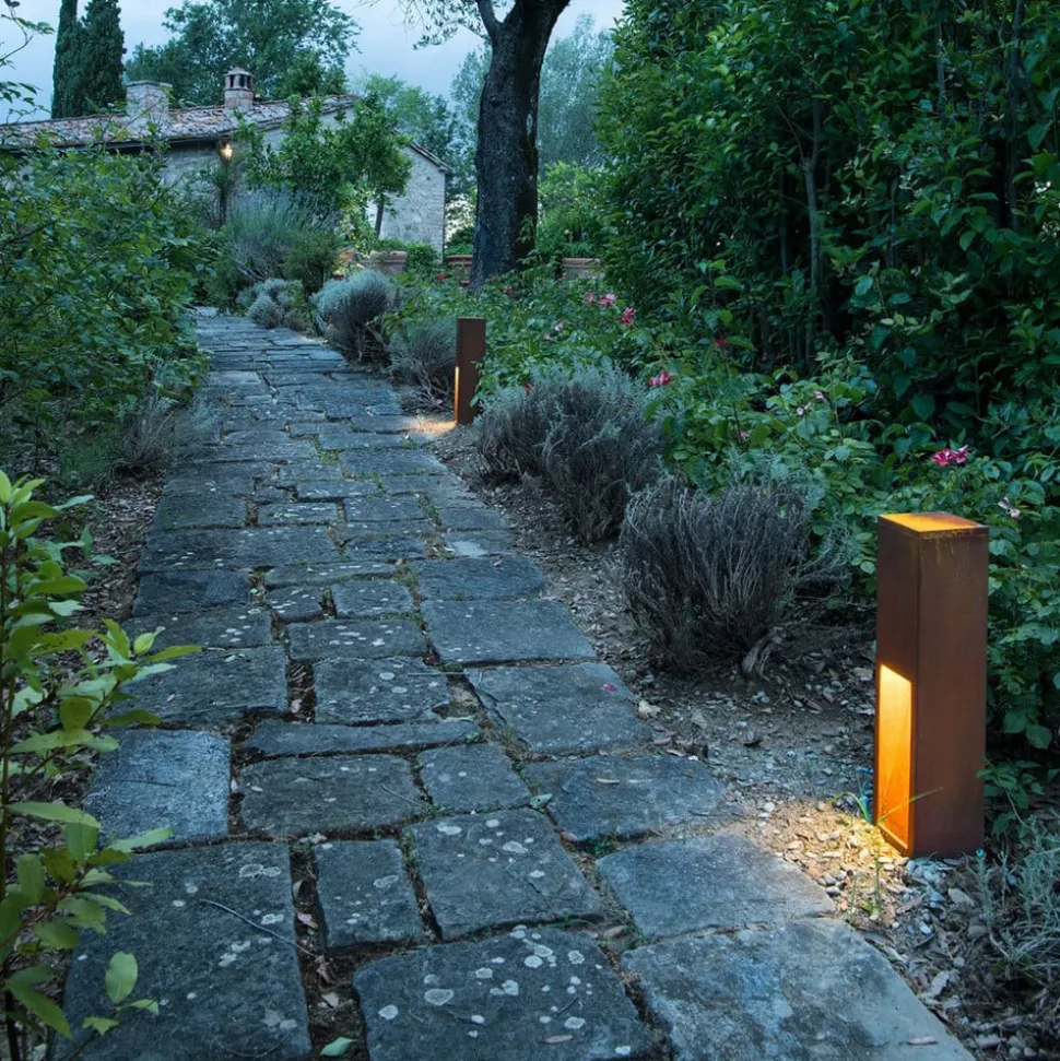 SLV Rusty Slot 50 LED-sokkelampe, højde 50 cm
