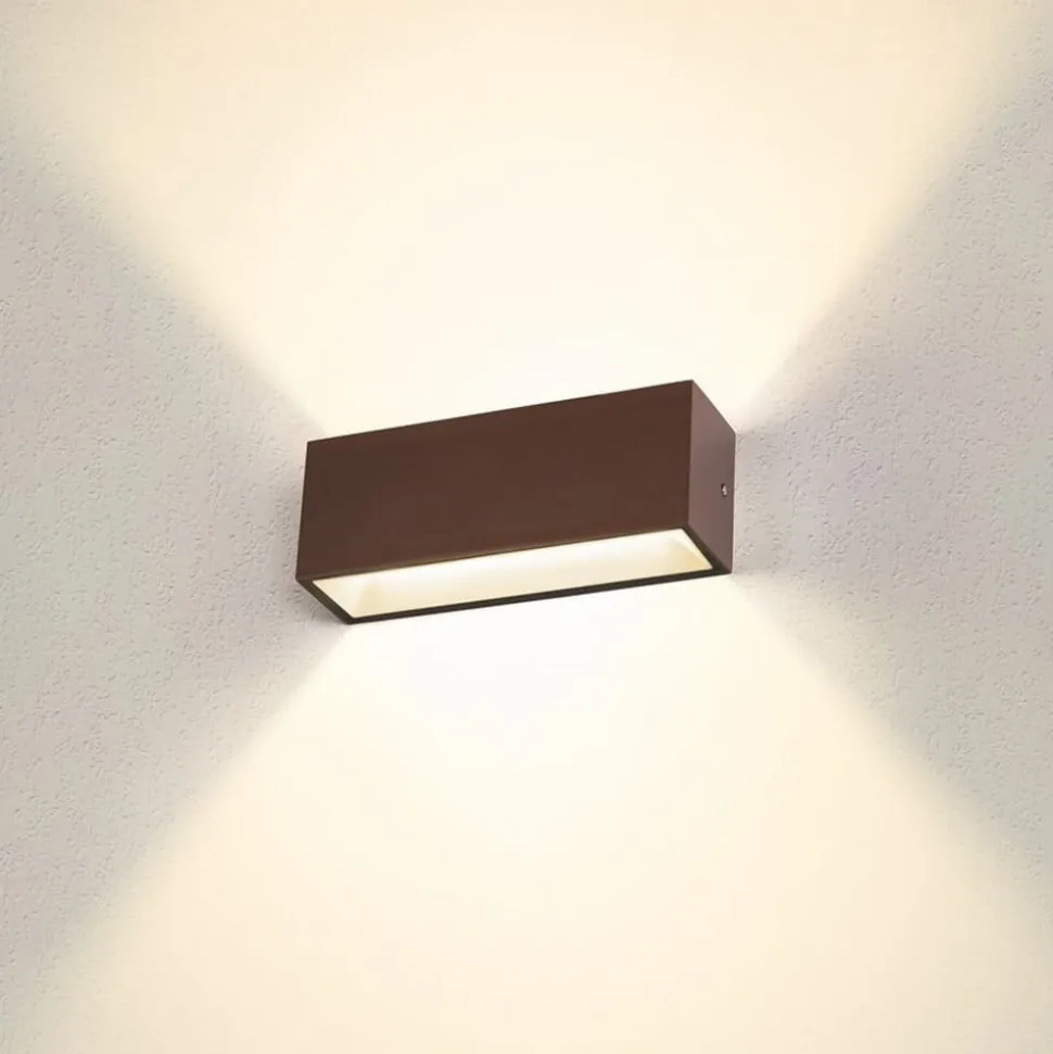 SLV Sitra LED udendørs væglampe op/ned 30cm rust