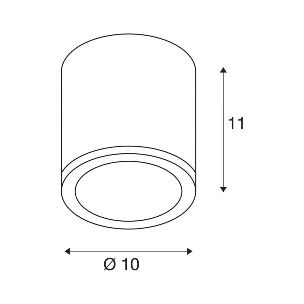 SLV Sitra udendørs loftlampe, antracit, aluminium, Ø 10 cm