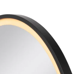 SLV Trukko LED-vægspejl IP44 CCT sort Ø 61cm
