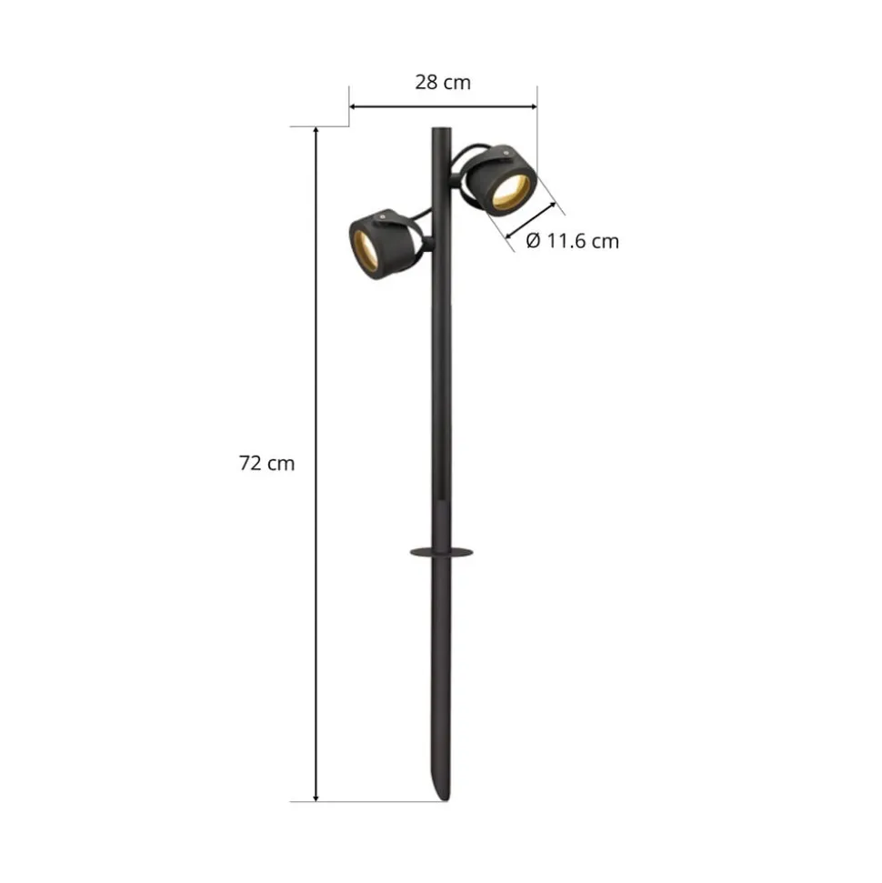 SLV vejlampe Sitra, 2 lyskilder, antracit, aluminium, GX53, IP44