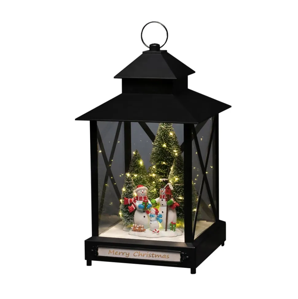 Snemænd LED-dekorationslygte, sort, IP44, 42cm