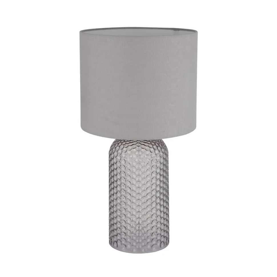 Sofia bordlampe, grå, højde 50 cm, stof/glas