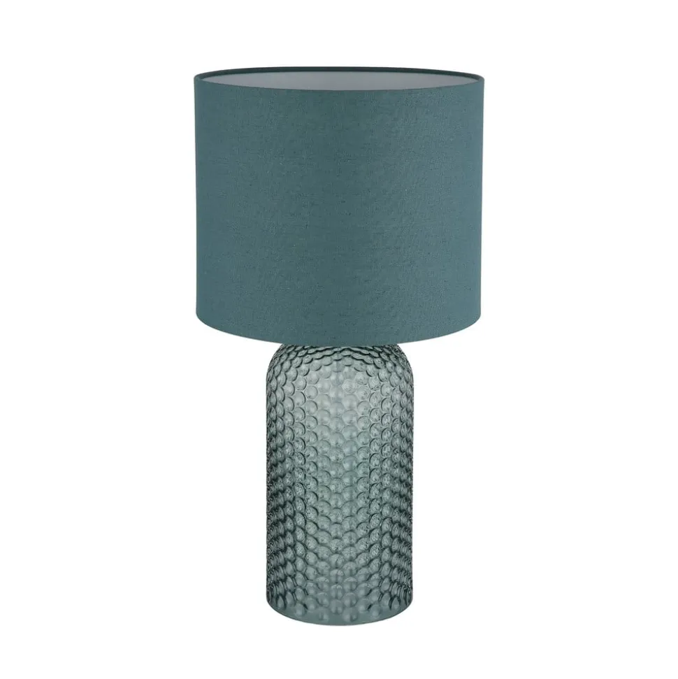 Sofia bordlampe, lysegrøn, højde 50 cm, stof/glas