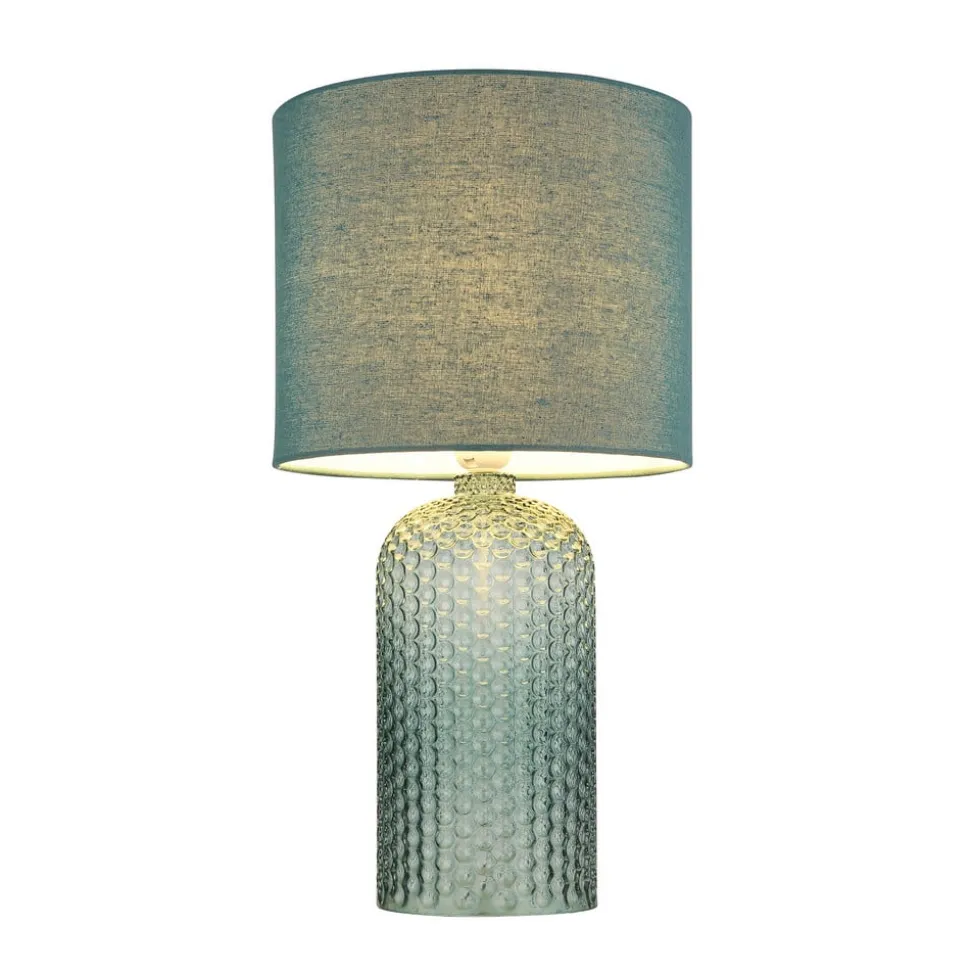 Sofia bordlampe, lysegrøn, højde 50 cm, stof/glas