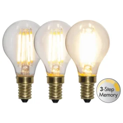 Soft Glow LED-pære E14 4 W 2.100 K dæmpes i 3 trin