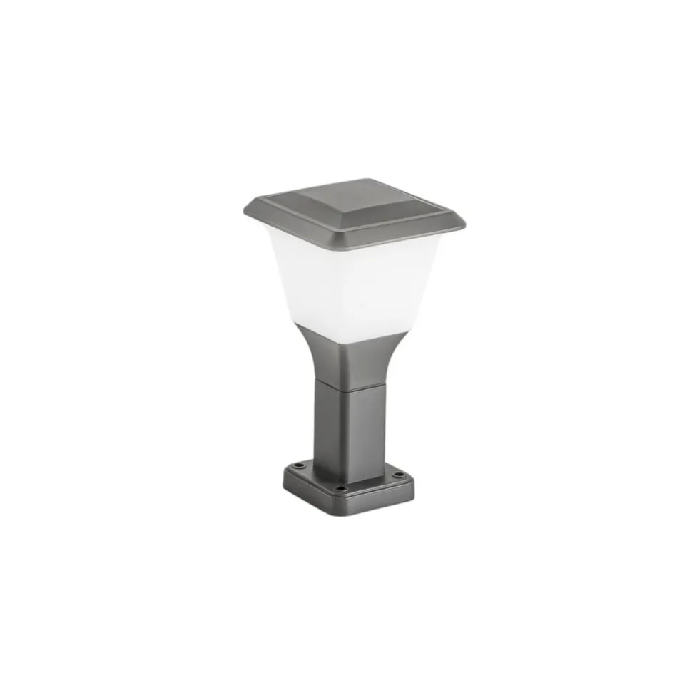 Sokkellampe Lena, 30 cm, mørkegrå, metal, E27, IP65
