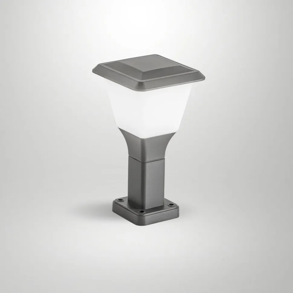 Sokkellampe Lena, 30 cm, mørkegrå, metal, E27, IP65
