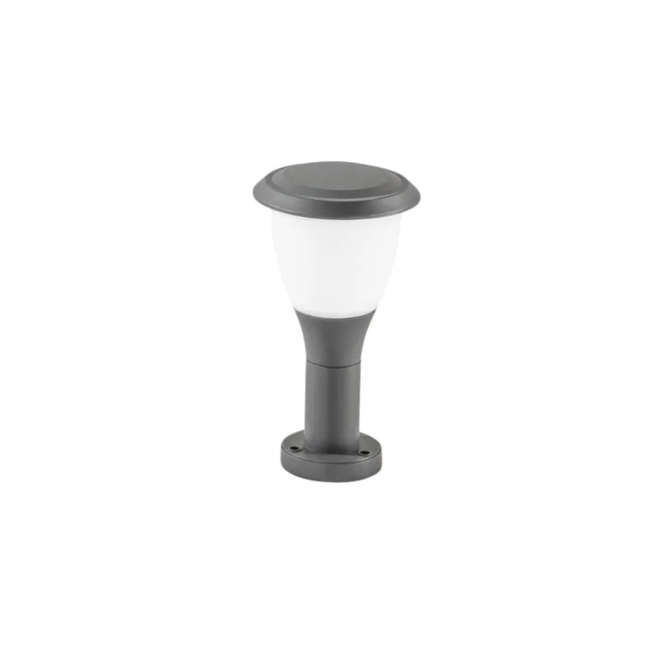Sokkellampe Thiago, 30 cm, mørkegrå, metal, E27, IP65