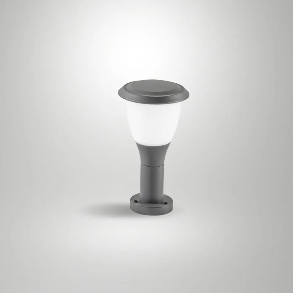Sokkellampe Thiago, 30 cm, mørkegrå, metal, E27, IP65