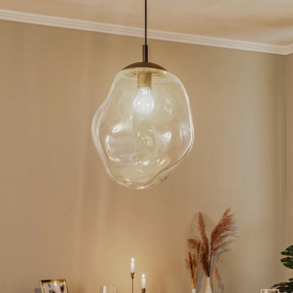 Sol glas-hængelampe, Ø 35cm, sort/klar