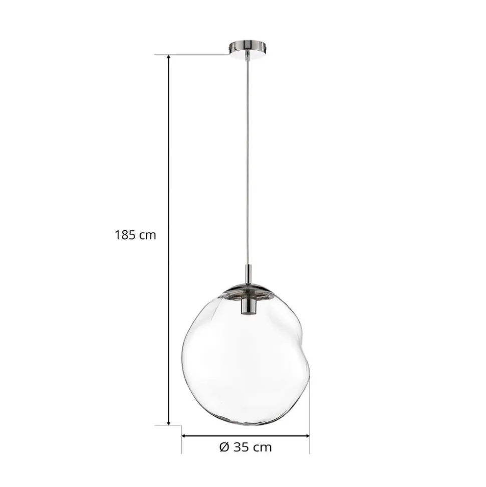 Sol glas-hængelampe, Ø 35cm, sort/klar