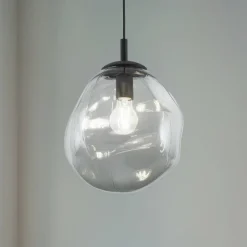 Sol Mini pendel, glas, Ø 25 cm, sort/grafitgrå