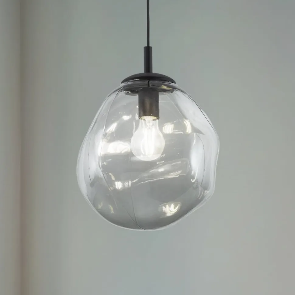 Sol Mini pendel, glas, Ø 25 cm, sort/grafitgrå