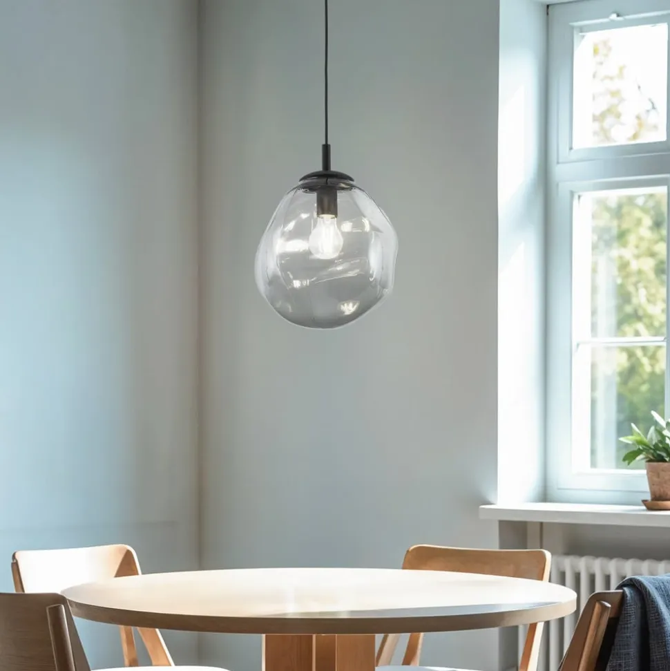 Sol Mini pendel, glas, Ø 25 cm, sort/grafitgrå