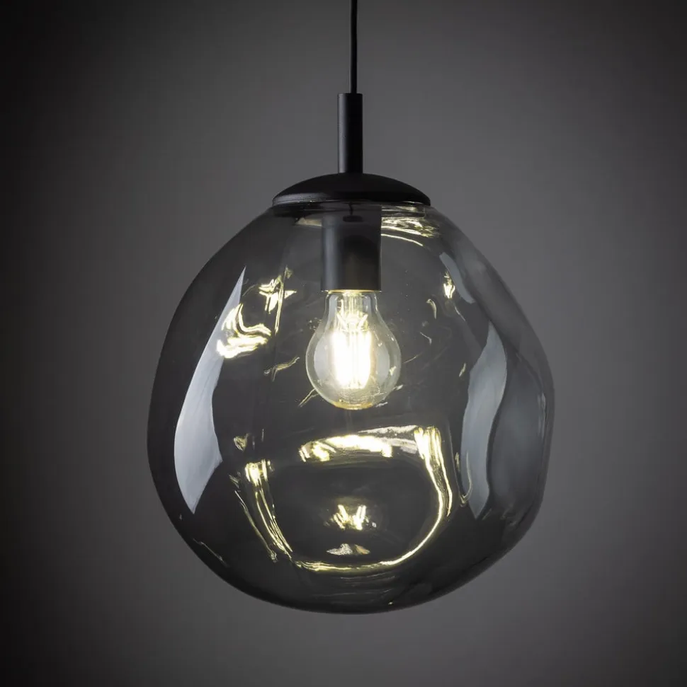 Sol Mini pendel, glas, Ø 25 cm, sort/grafitgrå