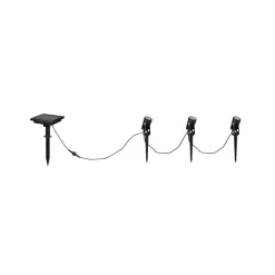 Solar spotlight Obidos, sort mat, aluminium, 3 stk