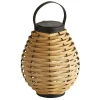 Solar-LED-terrasselampe Netan, brun, rattan, 23 cm, IP44