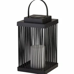 Solar-LED-terrasselampe Sophelia, 26 cm, sort, rattan