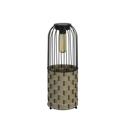 Solar-LED-terrasselampe Tahoa, 35 cm, grå, rattan, IP44