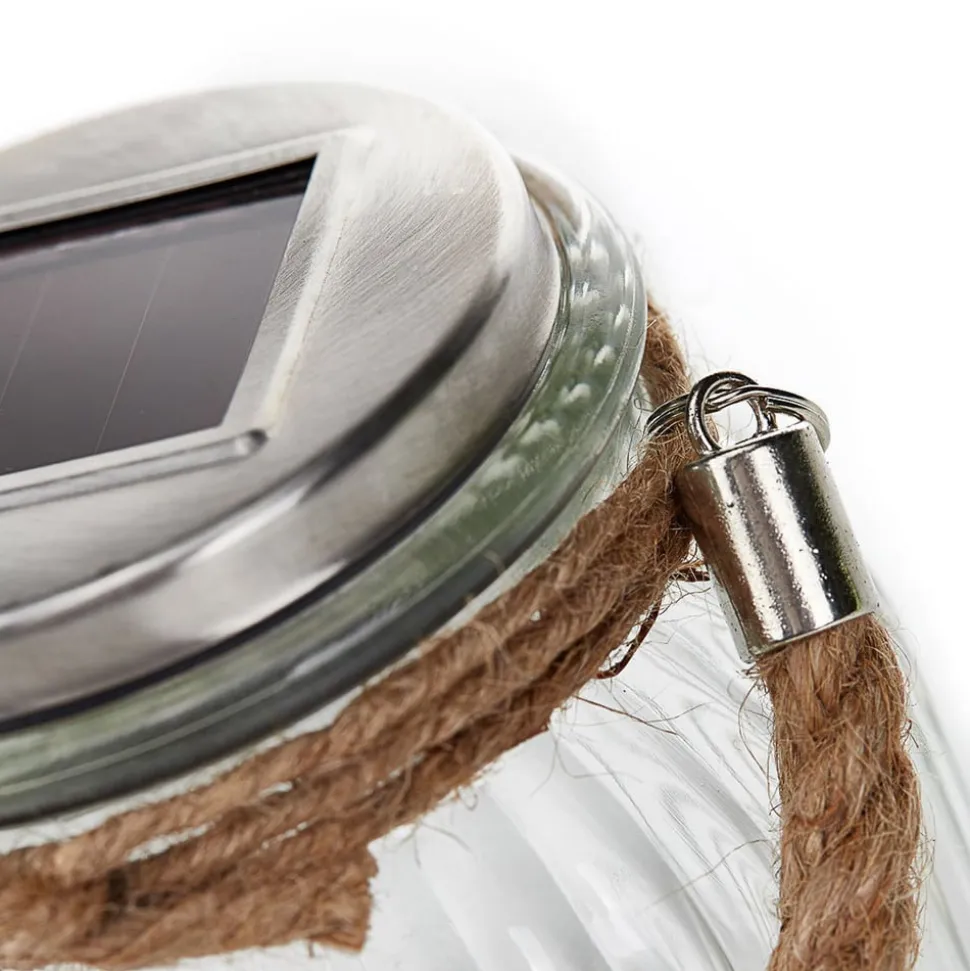 Solcelledrevet LED bordlampe Jar i glas