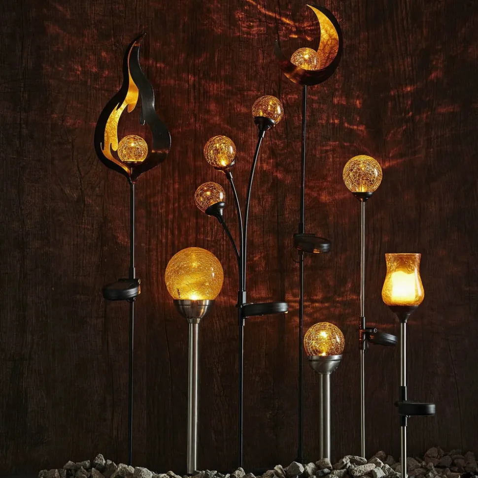 Solcelle-jordspydslampe Melilla flammeformet LED