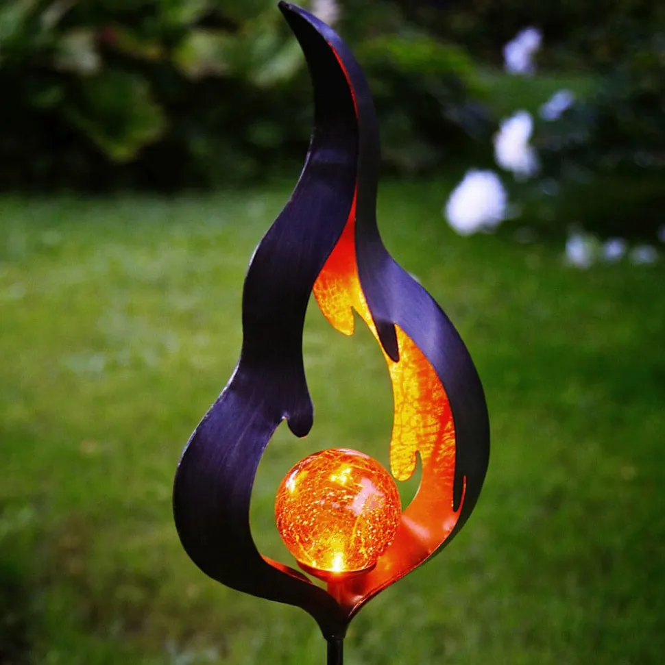 Solcelle-jordspydslampe Melilla flammeformet LED
