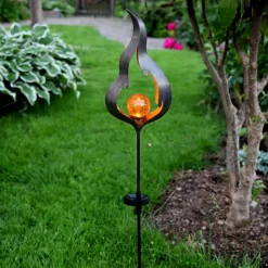 Solcelle-jordspydslampe Melilla flammeformet LED