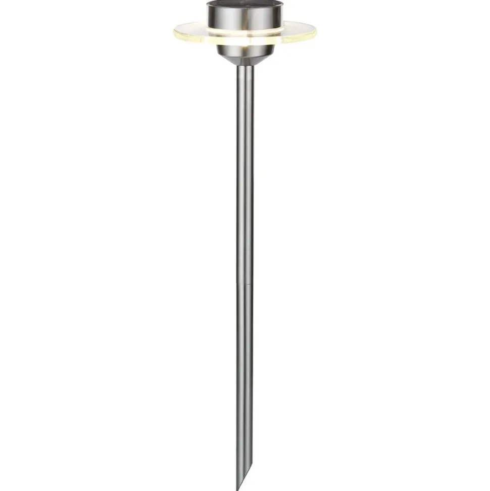 Solcellelampe i ædelstål Ufo med LED, IP44