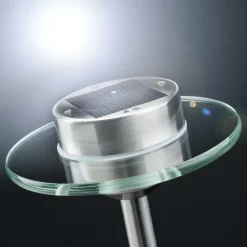 Solcellelampe i ædelstål Ufo med LED, IP44