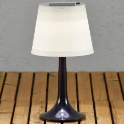 Soldreven LED bordlampe Assisi Sitra, i sort