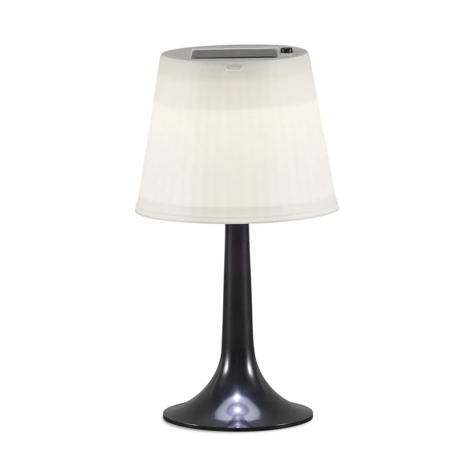 Soldreven LED bordlampe Assisi Sitra, i sort
