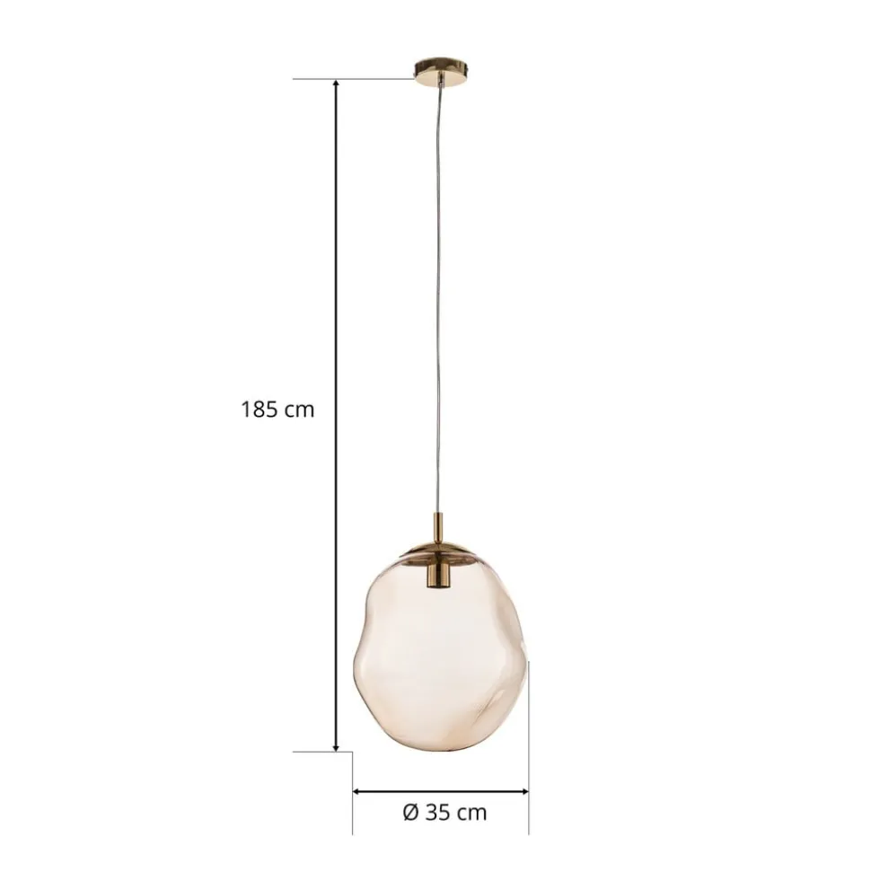 Sol-glaspendel, Ø 35 cm, sort/ravgylden