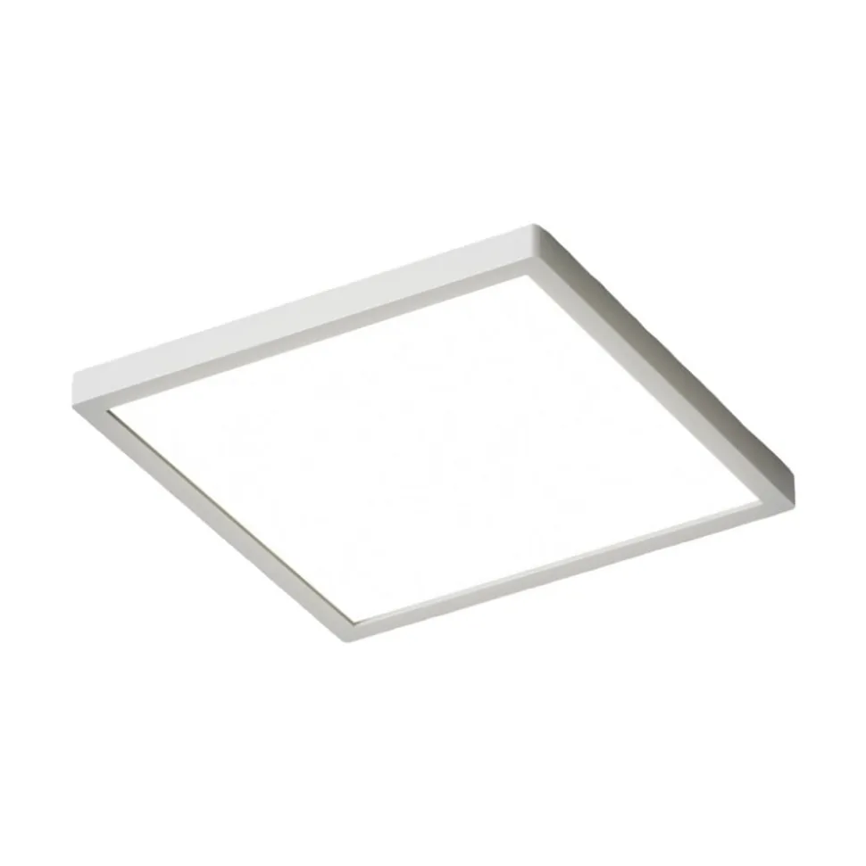 Solvie LED-loftlampe, sølv, kantet, 30 x 30 cm