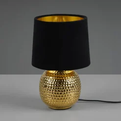Sophia bordlampe med keramisk fod, sort/guld