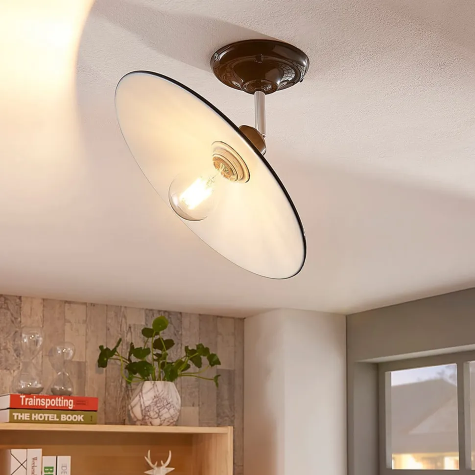 Sort loftlampe Phinea i metal, vintagelook