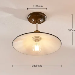 Sort loftlampe Phinea i metal, vintagelook