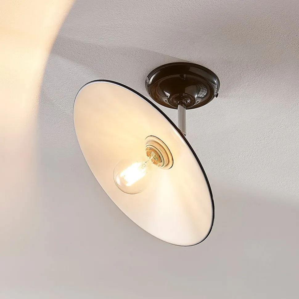 Sort loftlampe Phinea i metal, vintagelook